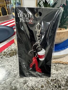 NEW The Devil Wears Prada Red High Heel & Coffee Cup Keychain